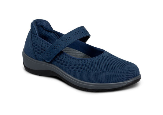 Jessa Women's Knit Shoes, Navy, angle view