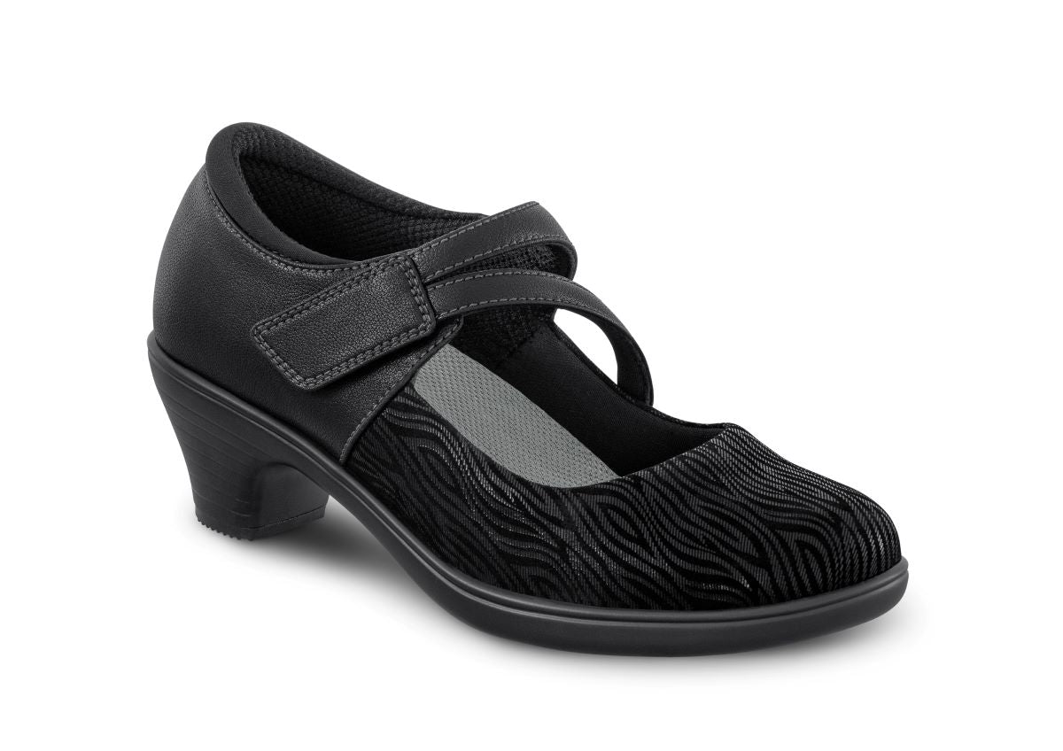 Ella Women's Mary Jane Heels, Black, angle view