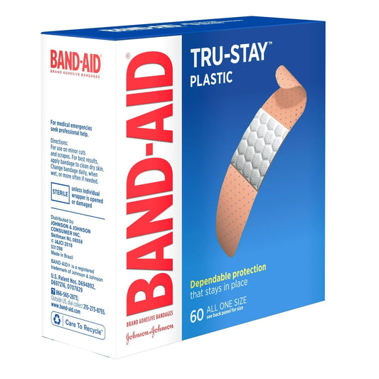 Band-Aid Adhesive Strip Bandage 3/4" x 3" 60 Count