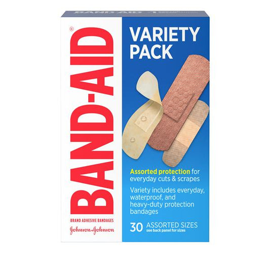 Band-Aid Variety Adhesive Bandages Assorted 30 Count