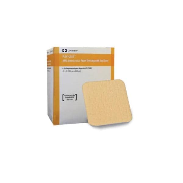 Kendall AMD Antimicrobial Foam Dressing with Topsheet 4" x 4"