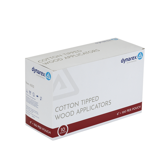 Dynarex Cotton Tip Wood Applicators Non-Sterile 6" 1000 Count