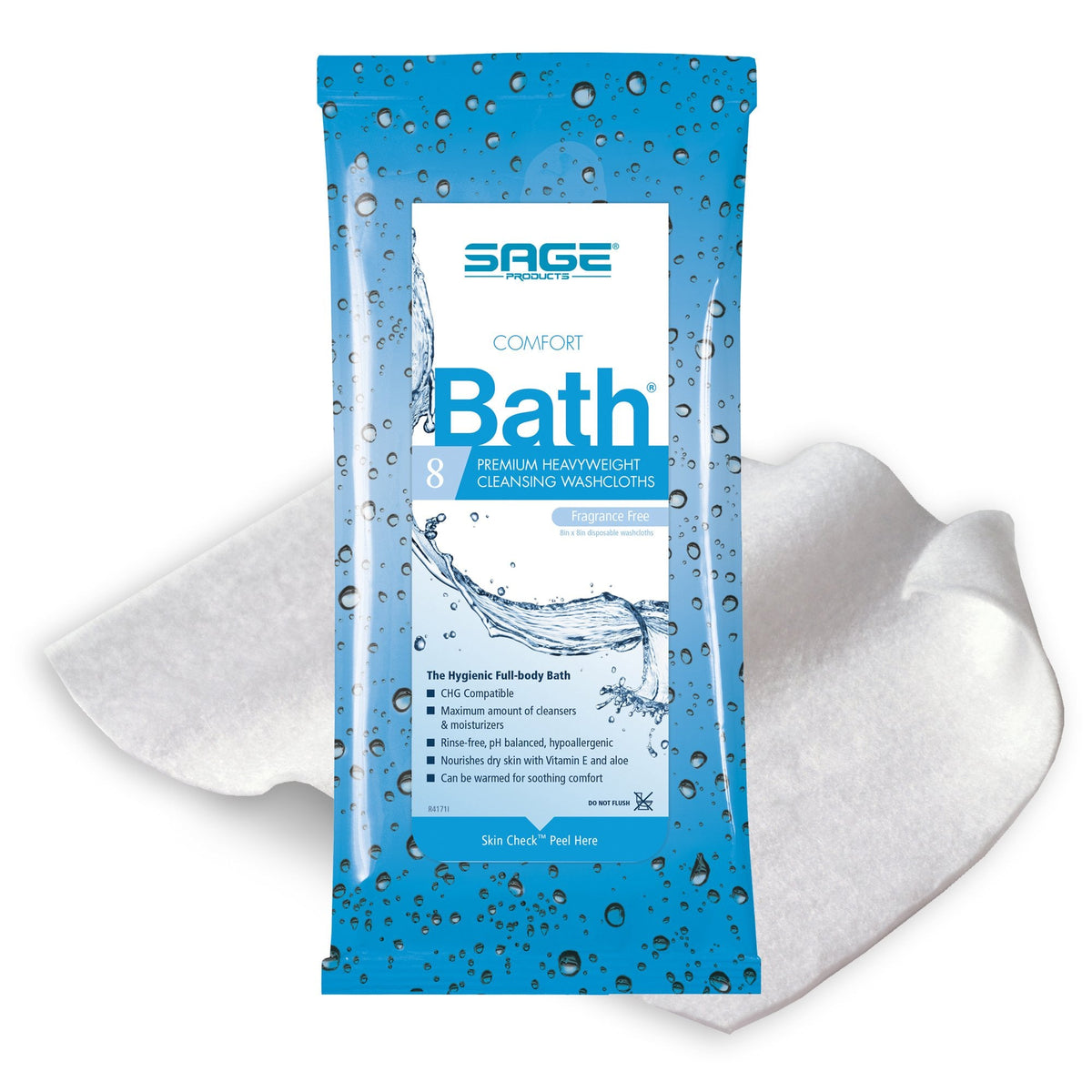 Fragrance-Free Comfort Bath Cleansing Washcloths 8 Count