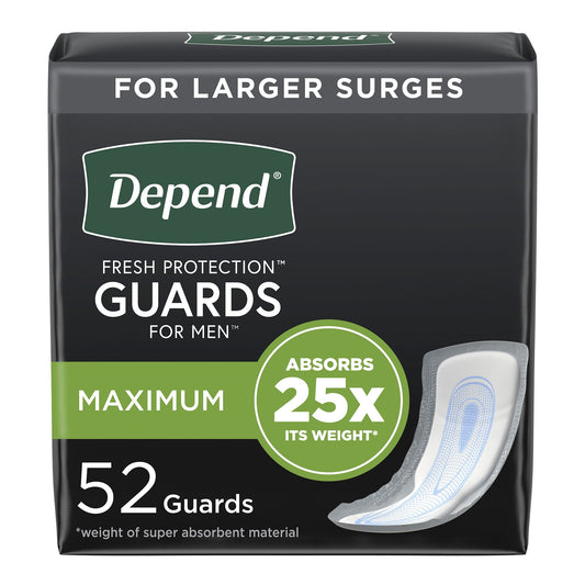 Men's Depend Guard Adhesive Strips Maximum Absorbency 12" Long