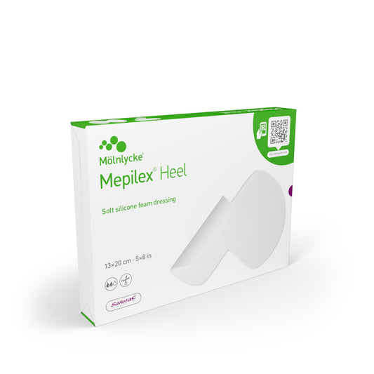Mepilex Heel 5" x 8" (13 x 20cm) Self-Adherent Soft Silicone Absorbent Foam Dressing