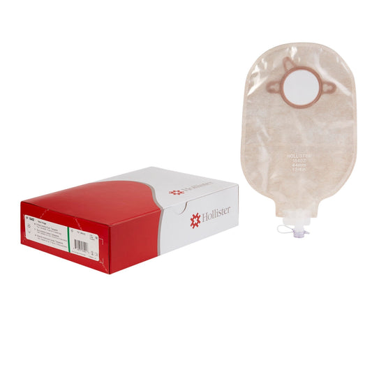 New Image Two-Piece Urostomy Pouch 1-3/4" Transparent, with Belt Tabs and Anti-Reflux Valve, 10 Count