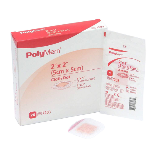 Polymem 2" x 2" Cloth Dot PolyMeric Membrane Dressing