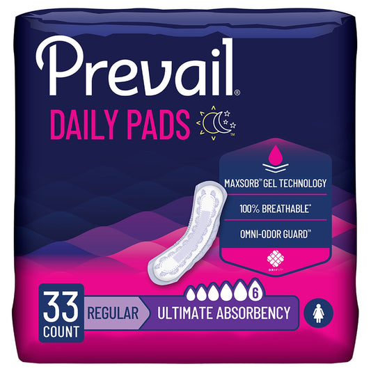 Prevail Female Bladder Control Pad 16 Inch Length Heavy Absorbency