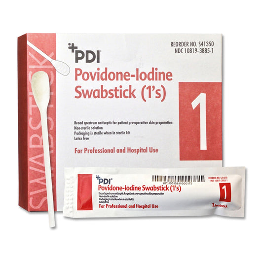 PVP Iodine Prep 10% USP Swabstick 4" 50 Count