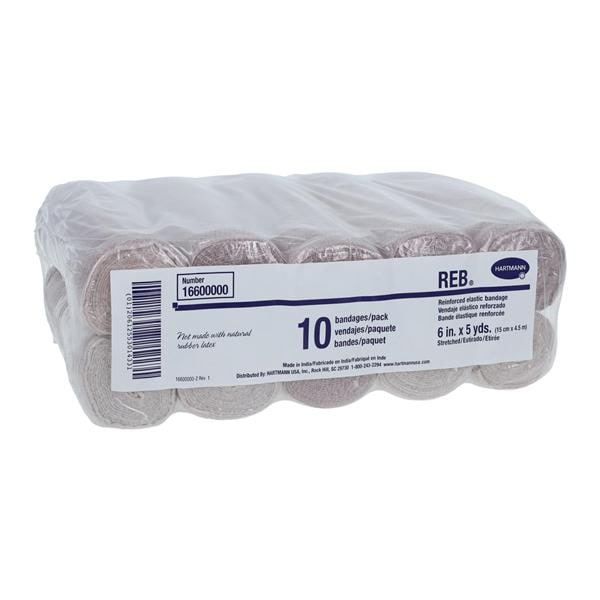 REB LF Reinforced Elastic Bandage with Clips 6" x 5 Yards