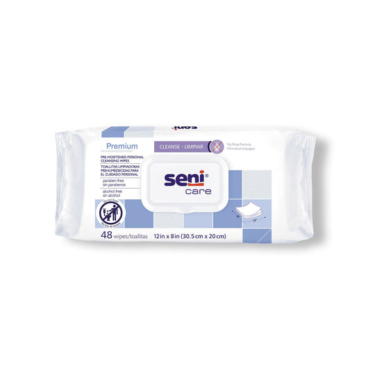 SENI Care Premium Pre-Moistened Personal Cleansing Wipes 48 Count