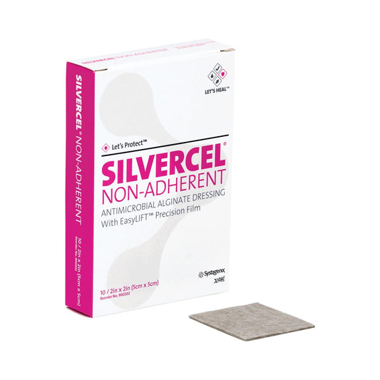 Silvercel Non-Adherent Antimicrobial Alginate Dressing 2" x 2"
