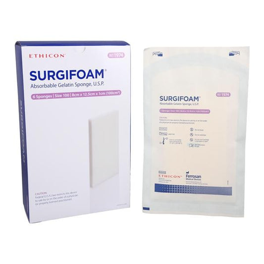Surgifoam Absorbable Gelatin Sponge 8-1/2cm x 12cm x 10mm