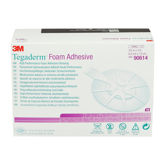 Tegaderm High Performance Adhesive Foam Dressing 3" x 2-3/4" Mini Oval