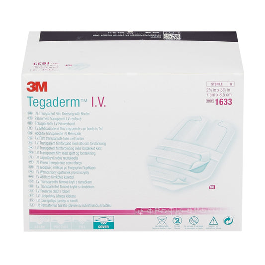 Tegaderm I.V. Transparent Adhesive Film Dressing with Border 2-3/4" x 3-1/4"