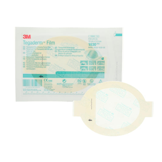 Tegaderm Transparent Adhesive Film Dressing Frame Style 4" x 4-1/2" Oval