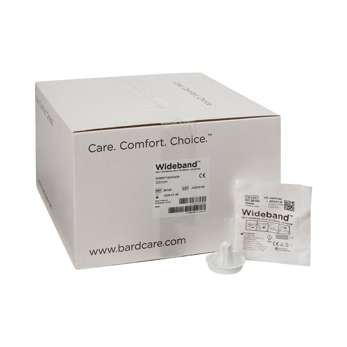 WideBand Self-Adhering Male External Catheter Intermediate 32mm Latex-Free