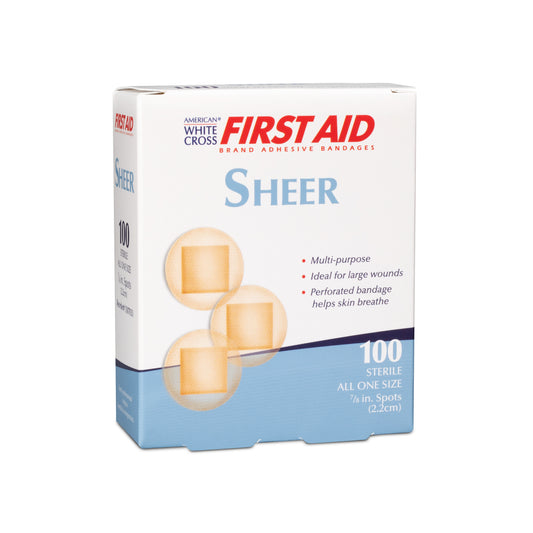 American® White Cross First Aid Adhesive Spot Bandage, 7/8 Inch Diameter