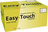 Easy Touch Insulin Syringe 29G x 1/2", 1 mL (100 count)