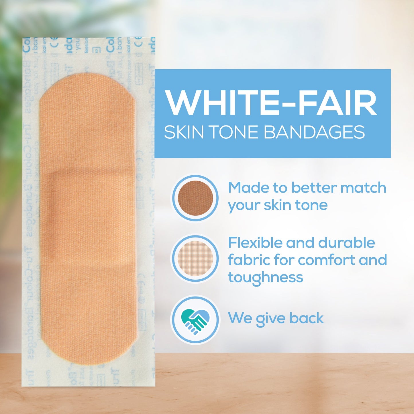Tru-Colour Skin Tone Adhesive Bandages for Fair Skin Tone Shades