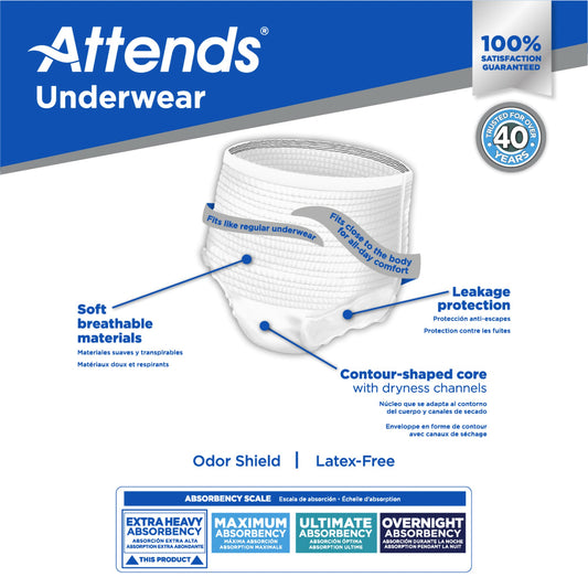 Attends® Care Adult Moderate Absorbent Underwear, Medium