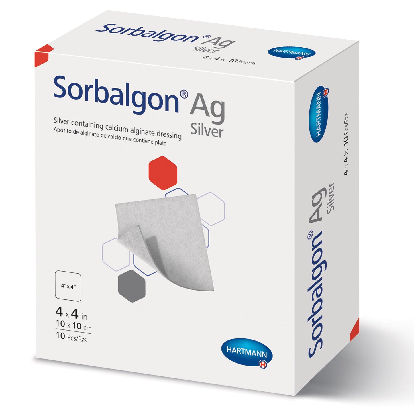 Sorbalgon® Ag Silver Alginate Dressing, 4 x 4 Inch