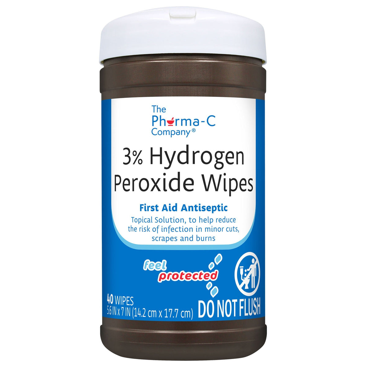 Pharma-C-Wipes 3% Hydrogen Peroxide First Aid Wipe 40 Count