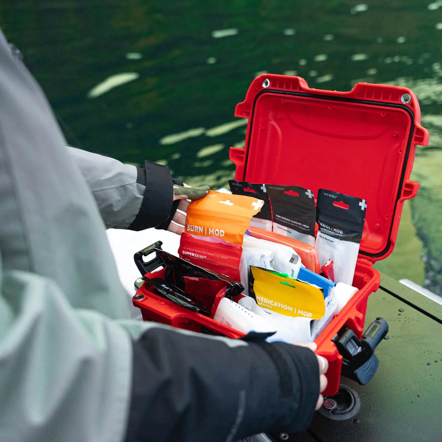 My Medic™ MyFak Pro First Aid Kit, Red Waterproof Hard Case