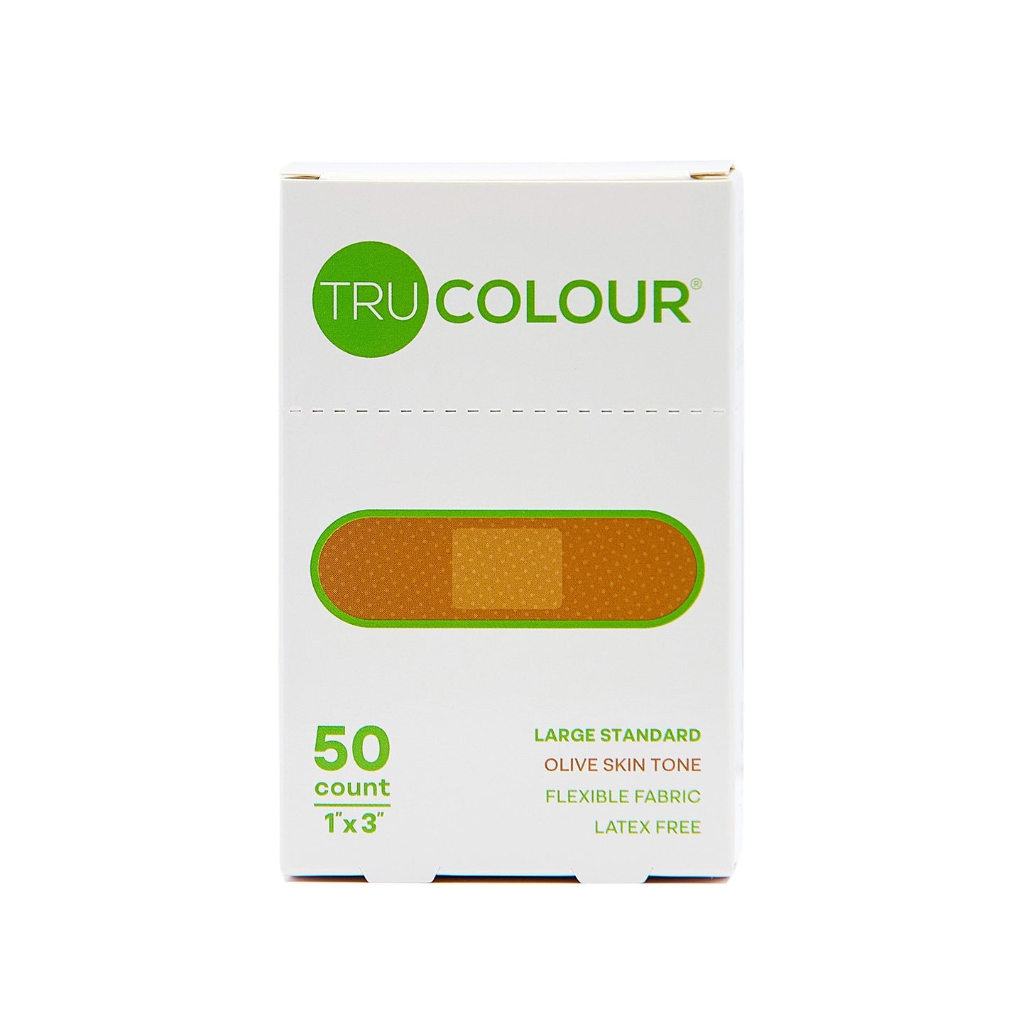 Tru-Colour Skin Tone Shade Fabric Bandage Adhesive Strips – 1 x 3 Inch, Up to 4 Inch Length