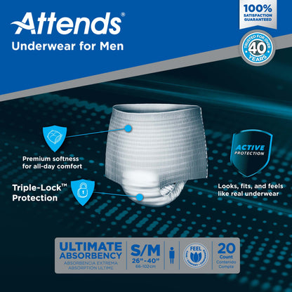Attends® Discreet Men's Underwear, Level 5