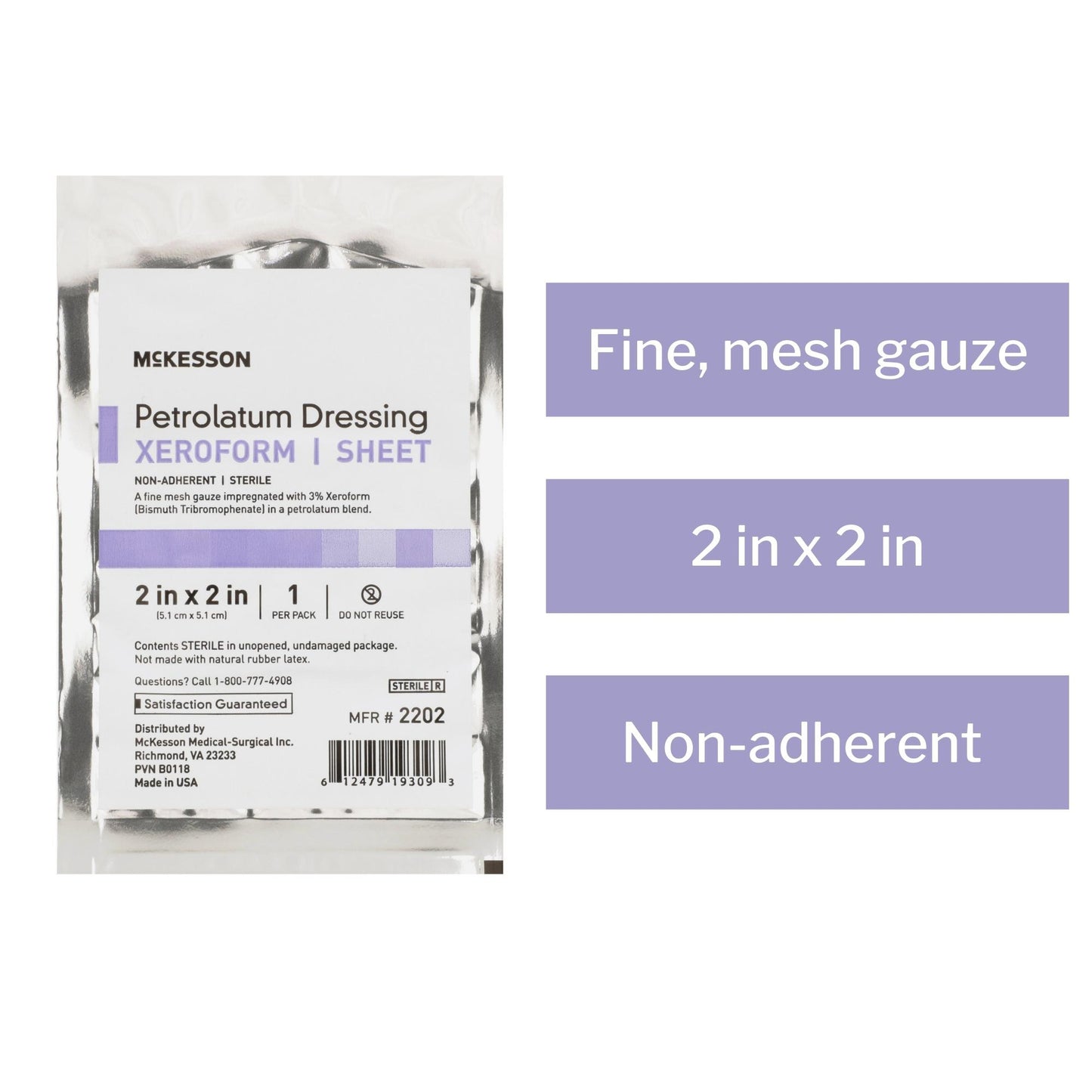 McKesson Xeroform Petrolatum Impregnated Dressings, 2 x 2 Inch