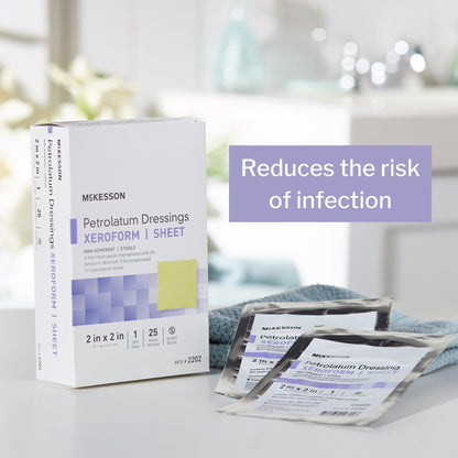 McKesson Xeroform Petrolatum Impregnated Dressings, 2 x 2 Inch