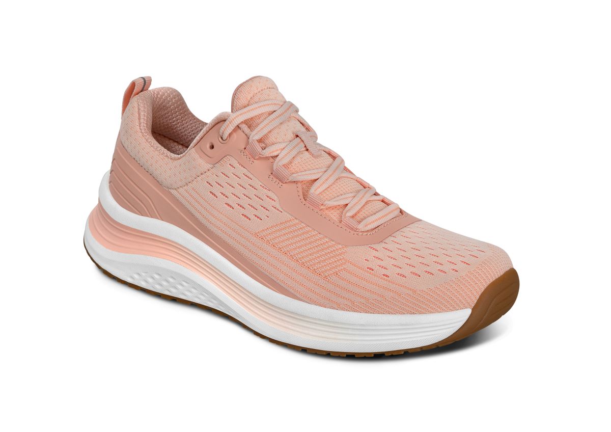 Relay Women's Running Shoes, Peach, angle view