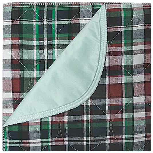 Ibex Reusable Plaid Underpad Green Vinyl 34" x 36"