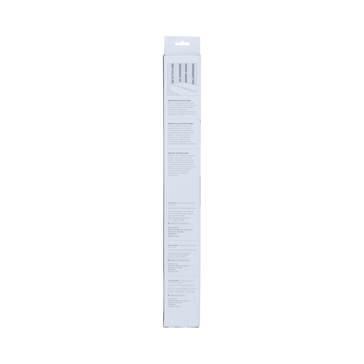 McKesson Wall Grab Bar, Chrome Finish