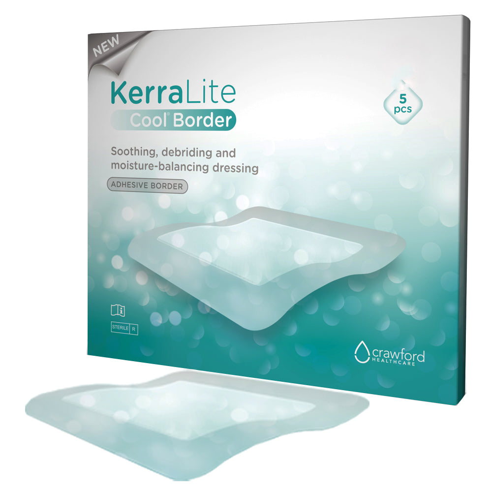 KerraLite Cool Border Hydrogel Sheet Cover Dressing Combination 4.3" x 4.3"