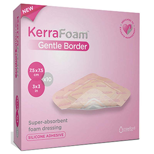 KerraFoam Gentle Border Absorbent Dressing, 4" x 4" 1ct