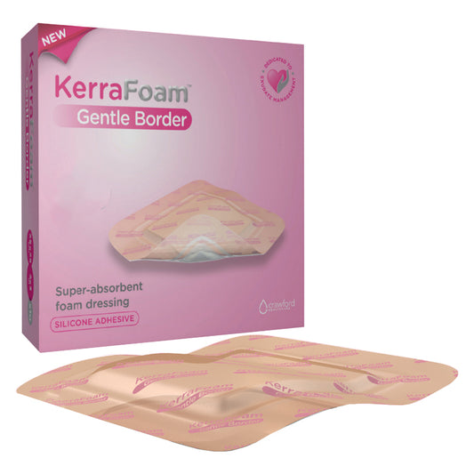KerraFoam Gentle Border Absorbent Dressing, 4" x 12" 1ct