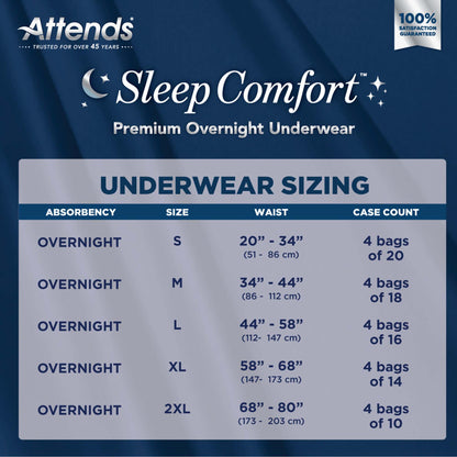 Attends® Sleep Comfort Premium Overnight Underwear, Extra Large
