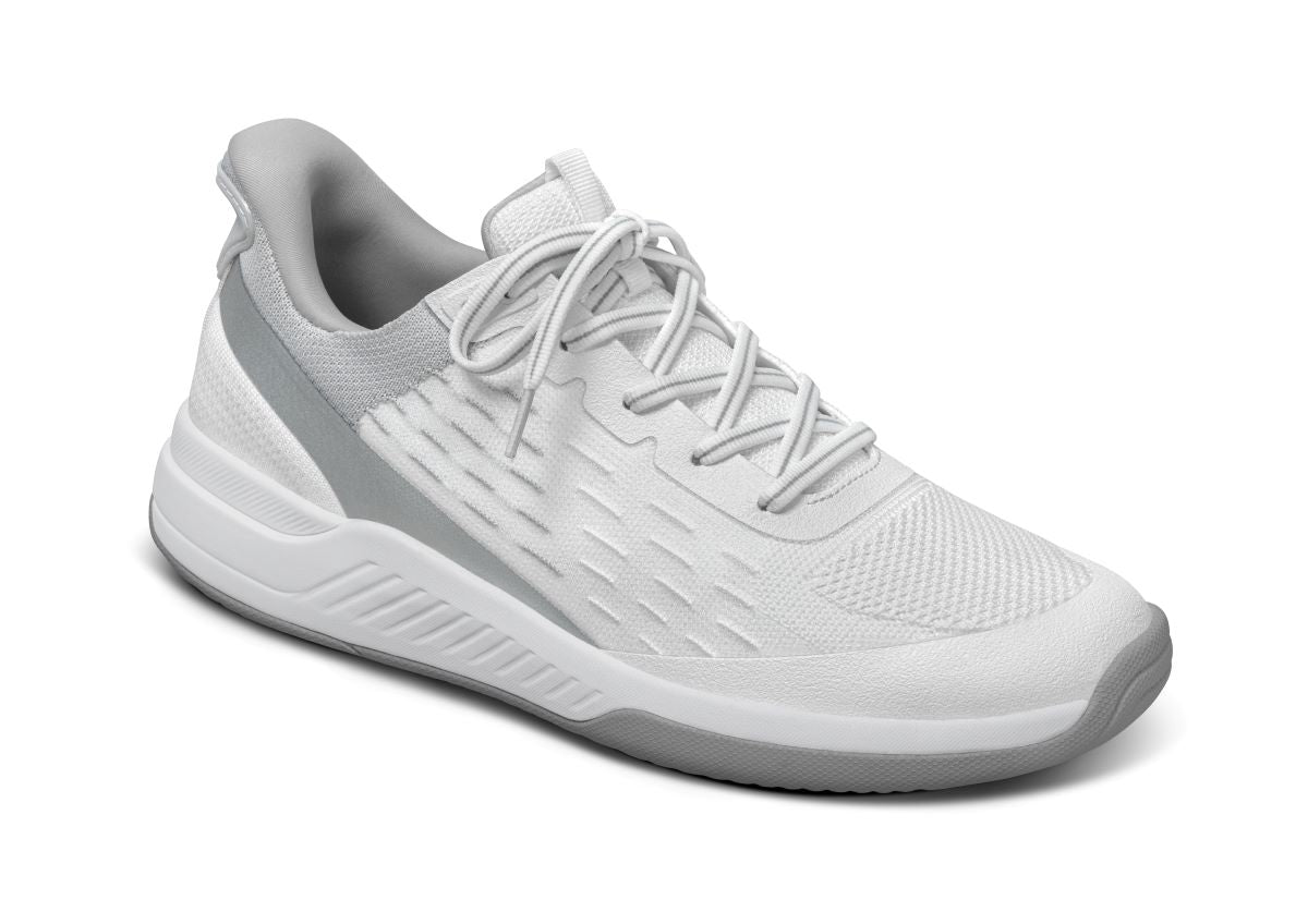 Ace Women's Hands-Free Pickleball Shoes, White, angle view