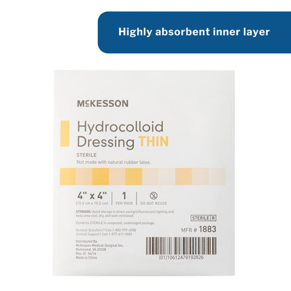 McKesson Hydrocolloid Dressing, 4 x 4 Inch