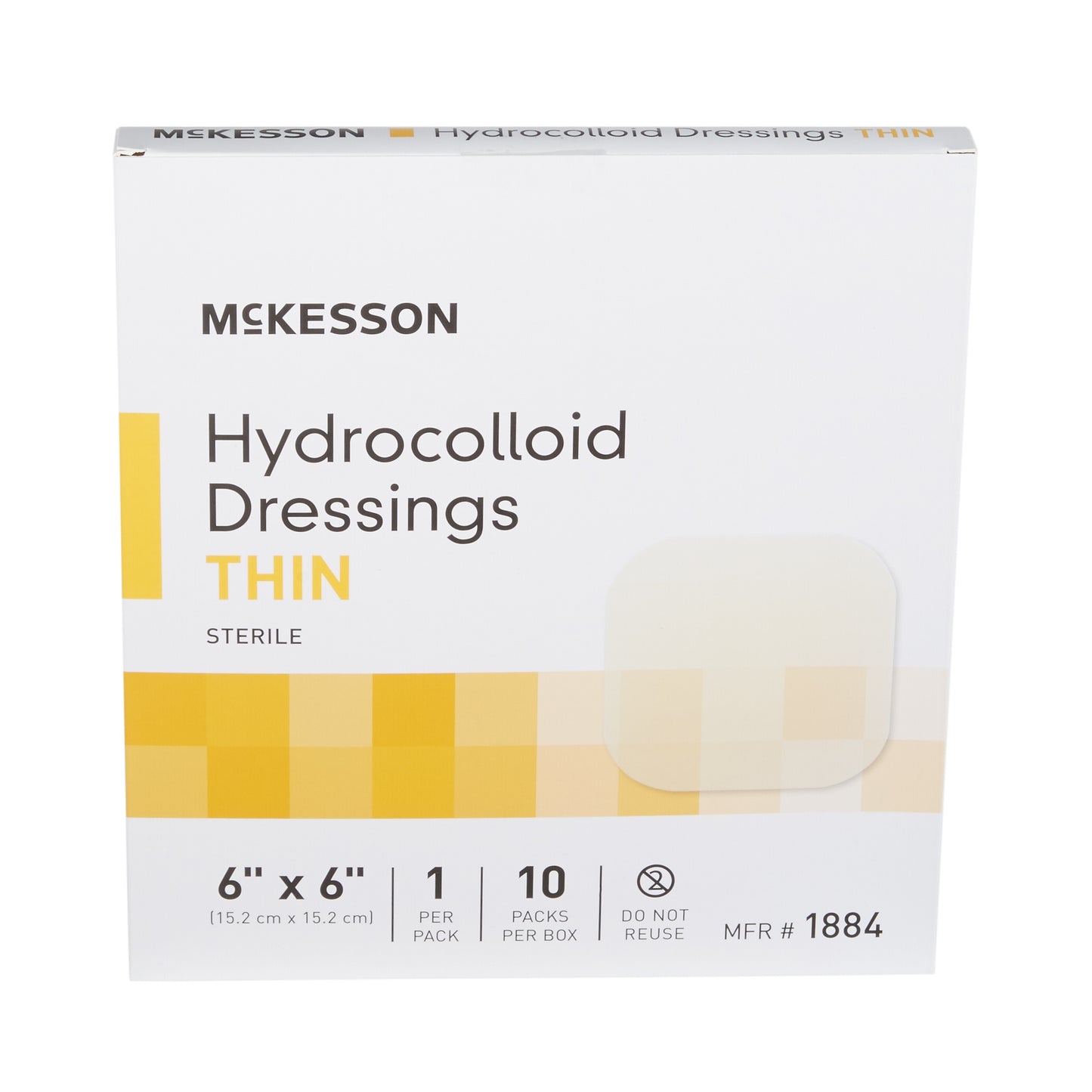 McKesson Hydrocolloid Dressing, 6 x 6 Inch