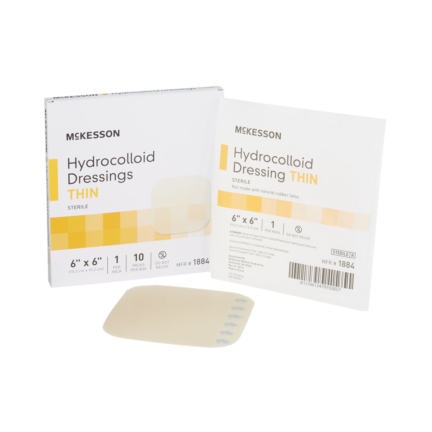 McKesson Hydrocolloid Dressing, 6 x 6 Inch