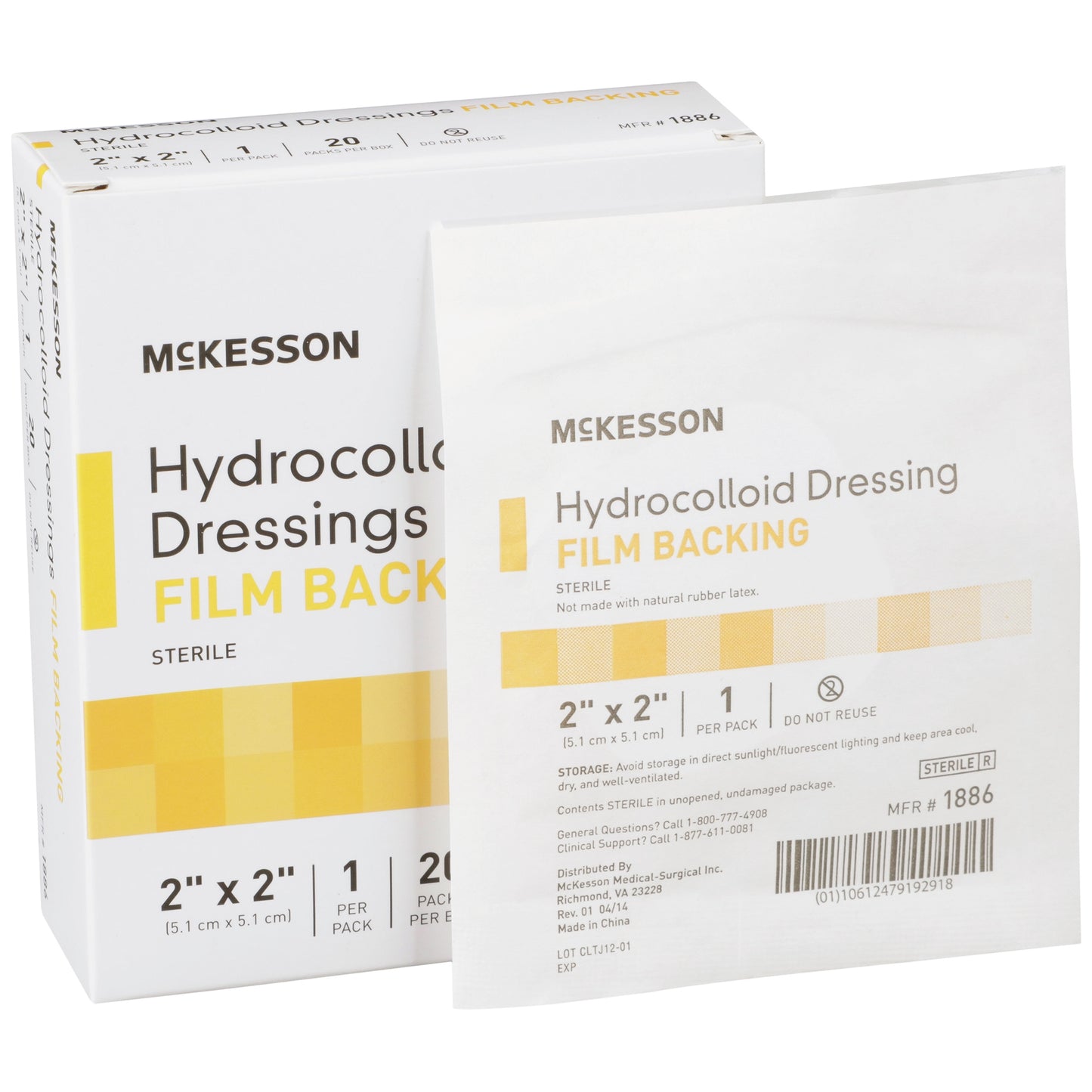 McKesson Hydrocolloid Dressing, 2 x 2 Inch