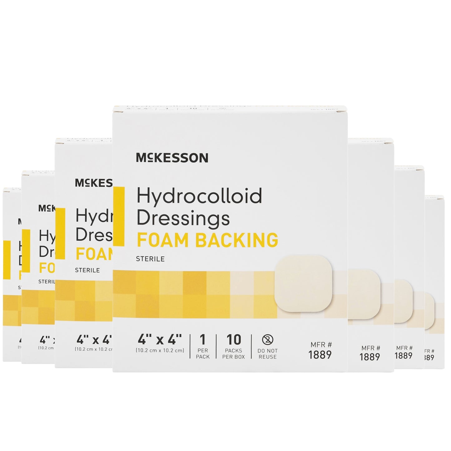 McKesson Hydrocolloid Dressing with Foam Backing, 4 x 4 Inch