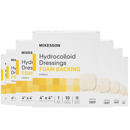 McKesson Hydrocolloid Dressing with Foam Backing, 4 x 4 Inch
