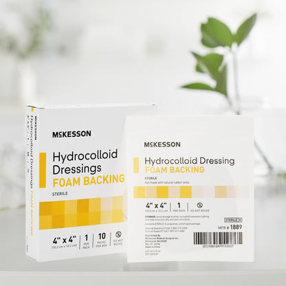 McKesson Hydrocolloid Dressing with Foam Backing, 4 x 4 Inch