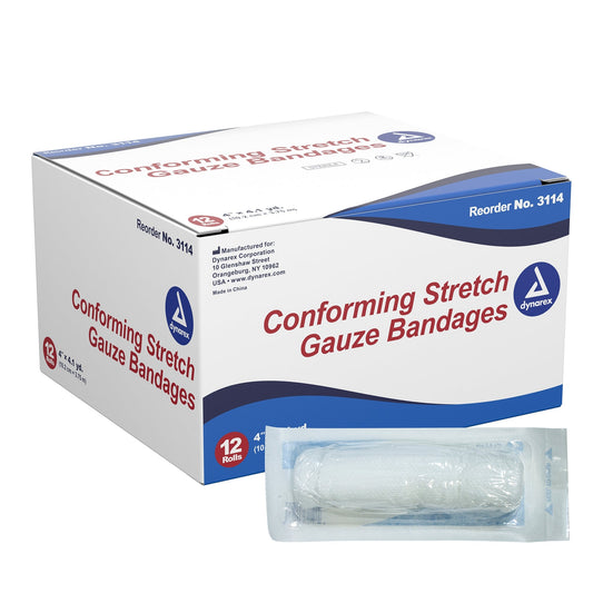 Dynarex Stretch Gauze Bandage 4" x 4 Yards Sterile
