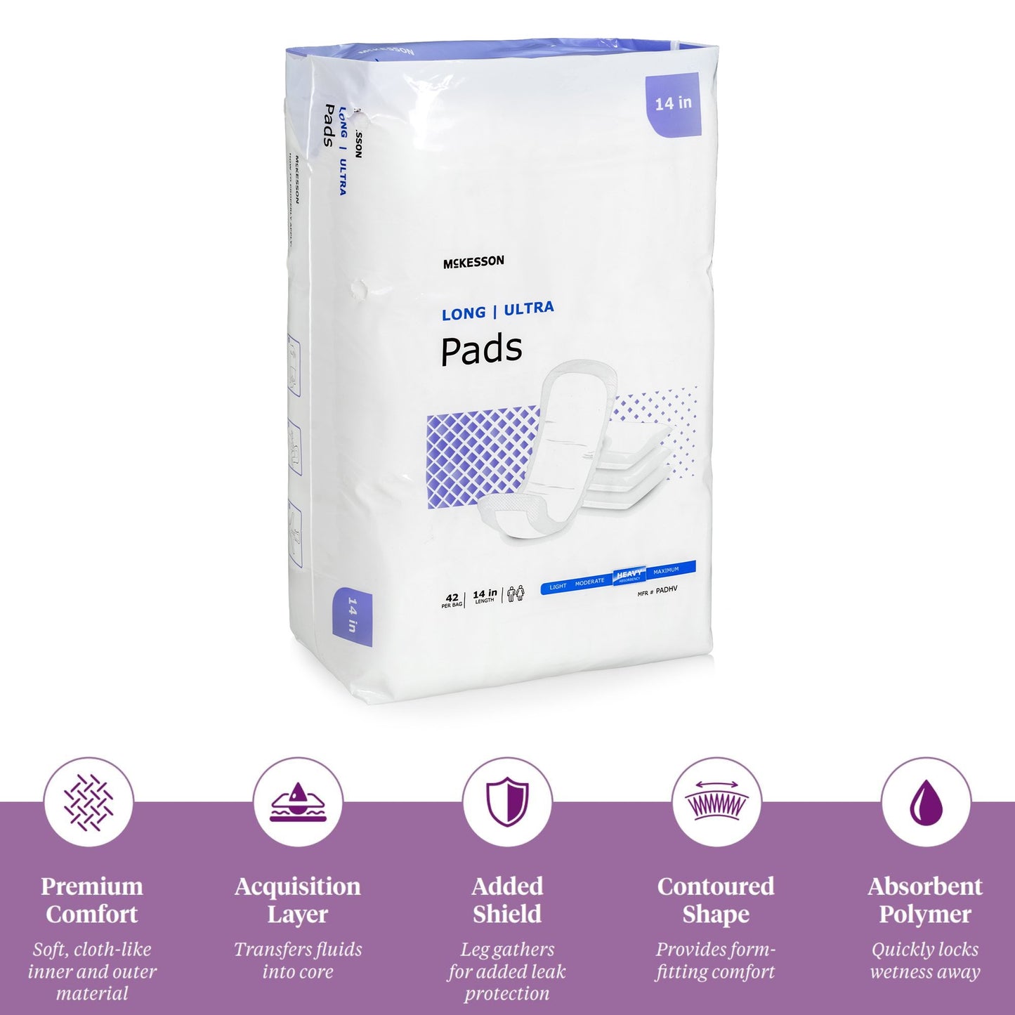 McKesson Ultra Heavy Absorbency Bladder Control Pad, 14 Inch Length
