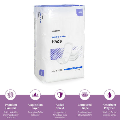 McKesson Ultra Heavy Absorbency Bladder Control Pad, 14 Inch Length